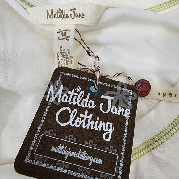 Matilda Jane Tunic Top Medium Ventriloquist Ruffled Striped Hem Flowy Scoop Neck - Picture 11 of 16